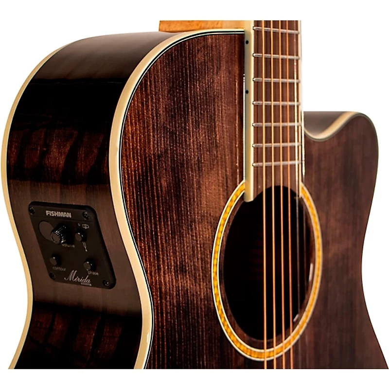 Merida Romeo Classic Series OM Acoustic-Electric Guitar - Transparent Black