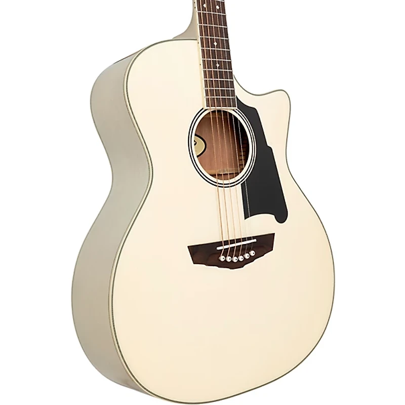 D'Angelico Premier Gramercy Grand Auditorium Acoustic-Electric Guitar Gloss White Wash