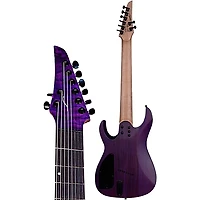 Legator Ninja 8 String Multi-Scale Super Shred Series Quilted Maple Electric Guitar Purple