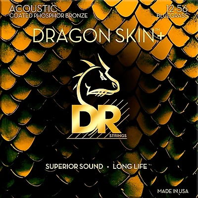 DR Strings Dragon Skin+ Coated Accurate Core Technology 6-String Phosphor Bronze Acoustic Guitar Strings