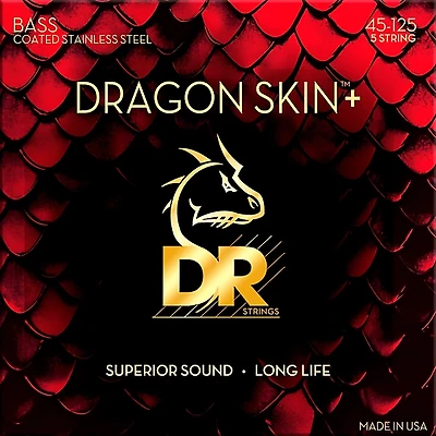 DR Strings Dragon Skin+ Coated Accurate Core Technology -String Stainless Steel Bass Strings