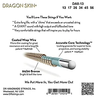 DR Strings Dragon Skin+ Coated Accurate Core Technology 6-String 80/20 Acoustic Guitar Strings