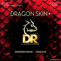 DR Strings Dragon Skin+ Coated Accurate Core Technology 4-String Stainless Steel Bass Strings