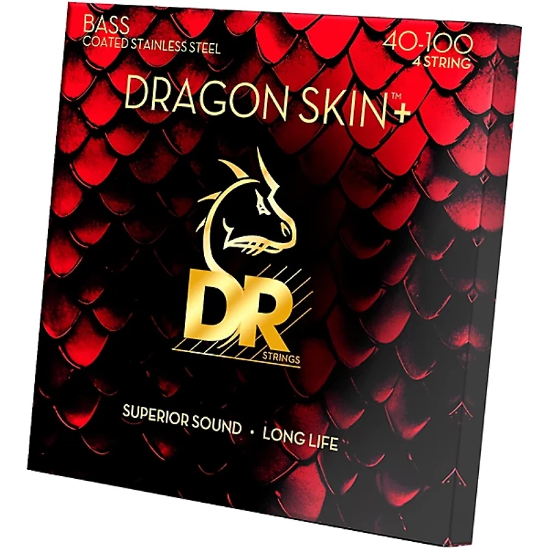 DR Strings Dragon Skin+ Coated Accurate Core Technology 4-String Stainless Steel Bass Strings