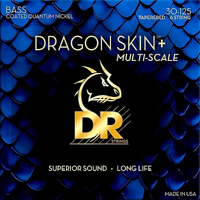 DR Strings Dragon Skin+ Coated Accurate Core Technology 6-String Multi-Scale Quantum Nickel Bass Strings 30 - 125