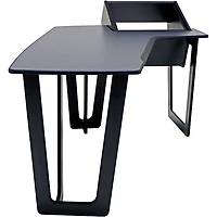 Argosy AIRE Edit Workstation with 8ru Rack on Right, Hautelink Desktop, Black Legs