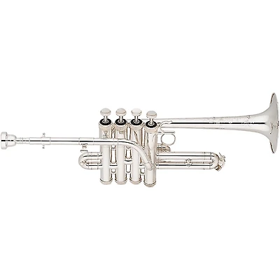 S.E. SHIRES Model 9Y Custom Series Professional Bb/A Piccolo Trumpet Silver plated Yellow Brass Bell