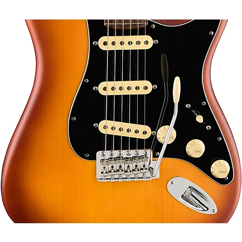 Fender American Performer Timber Stratocaster Spruce Electric Guitar Honey Burst