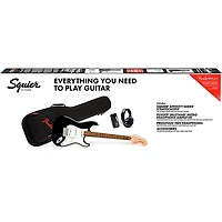 Squier Affinity Series Stratocaster Electric Guitar Pack With Fender Mustang Micro Black