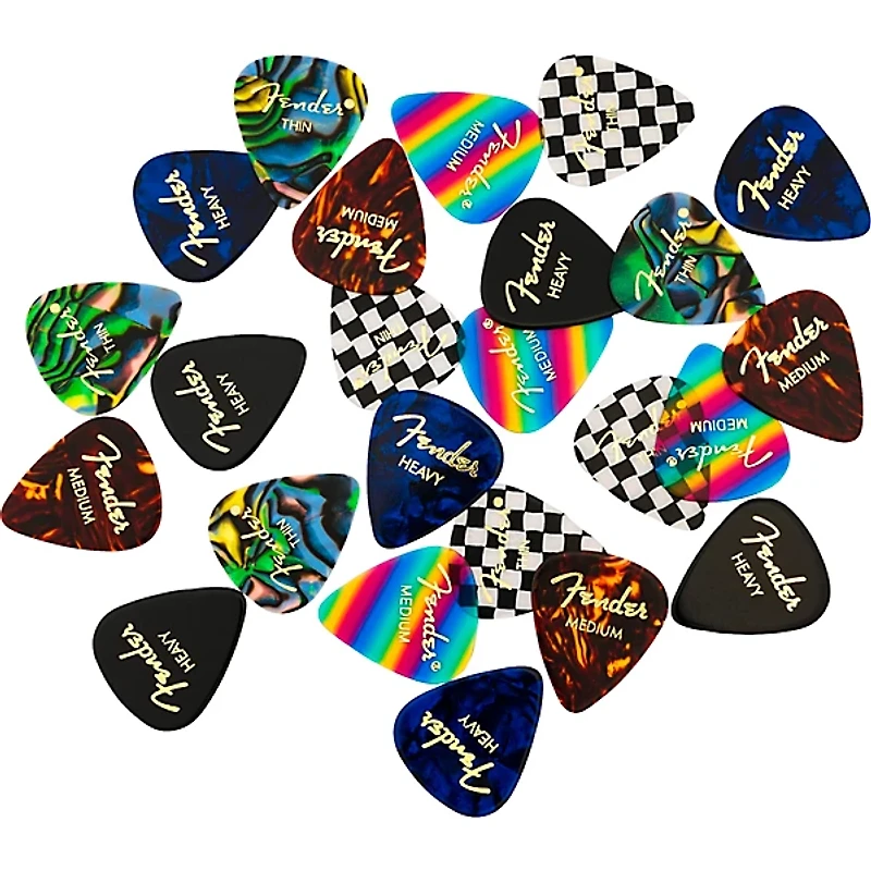 Fender Assorted Pattern Celluloid Guitar Picks 24 Pack