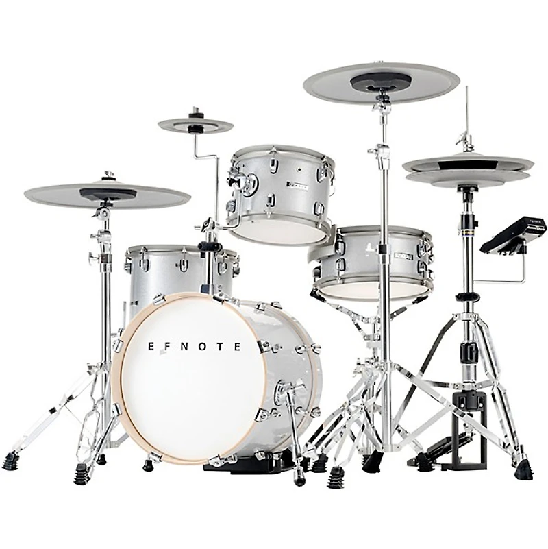 EFNOTE 5 Acoustic Designed Electronic Drum Set White Sparkle