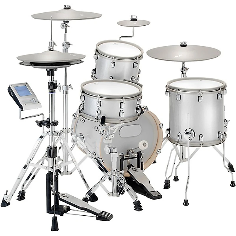 EFNOTE 5 Acoustic Designed Electronic Drum Set White Sparkle
