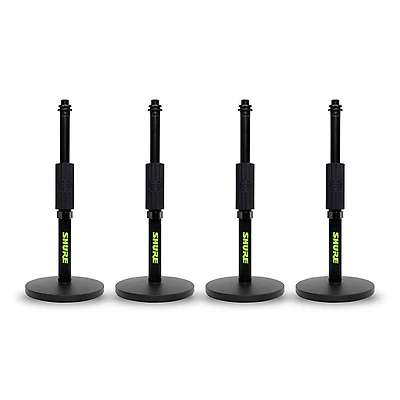 Shure Shure Round 6" Base Desktop Mic Stand With Standard Height-Adjustable Twist Clutch 4-Pack