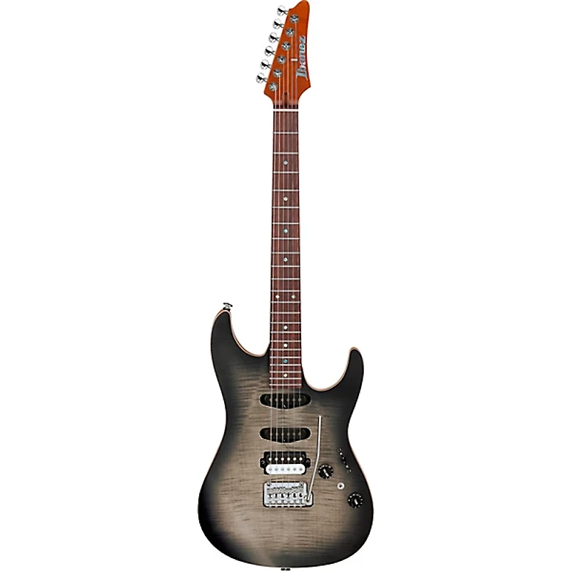 Ibanez TQM2 Tom Quayle Signature Electric Guitar Charcoal Black Burst Flat