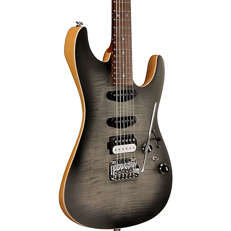 Ibanez TQM2 Tom Quayle Signature Electric Guitar Charcoal Black Burst Flat