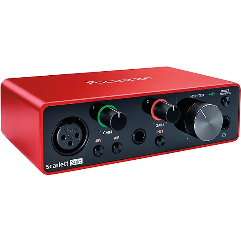 Focusrite Scarlett Solo USB Audio Interface Gen 3 With TASCAM TH-200X Studio Headphones Bundle