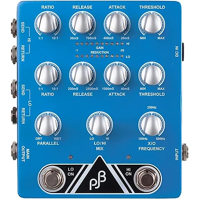 Phil Jones Bass X2C Dual Compressor and Effects Loop Crossover Pedal Blue