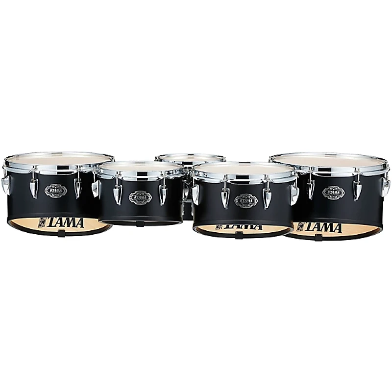 Tama Marching Fieldstar Marching Tenor Drums, Quint with Power Cut, Satin Black