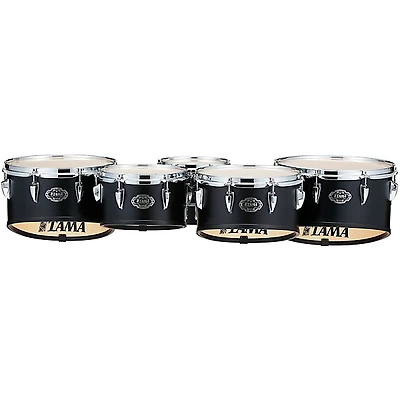 Tama Marching Fieldstar Marching Tenor Drums, Quint with Power Cut, Satin Black