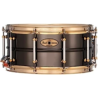 Pearl Sensitone Limited-Edition Nickel-Plated Black Brass Snare Drum With Gold-Plated SuperHoop II Triple-Flanged Hoops 14 x 6.5 in.