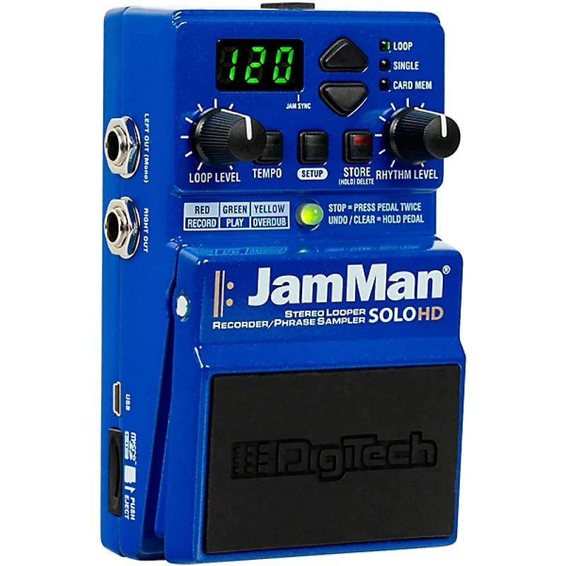 DigiTech JamMan Solo HD Stereo Looper Effects Pedal Blue
