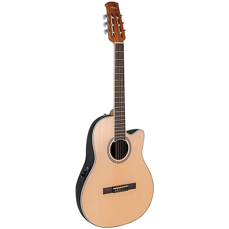 Applause AB24CS-4S Traditional Series Mid-Depth Spruce Nylon-String Classical Acoustic-Electric Guitar Natural