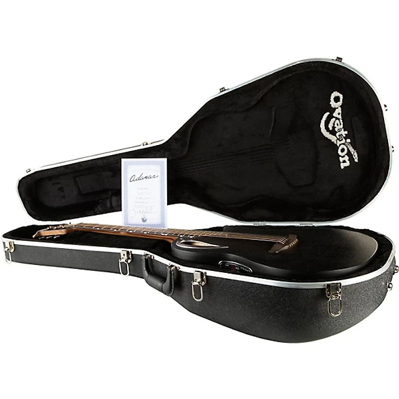 Ovation MD80-NWT-G Adamas Series Mid-Depth Contour Acoustic-Electric Guitar Natural Texture Woven Black