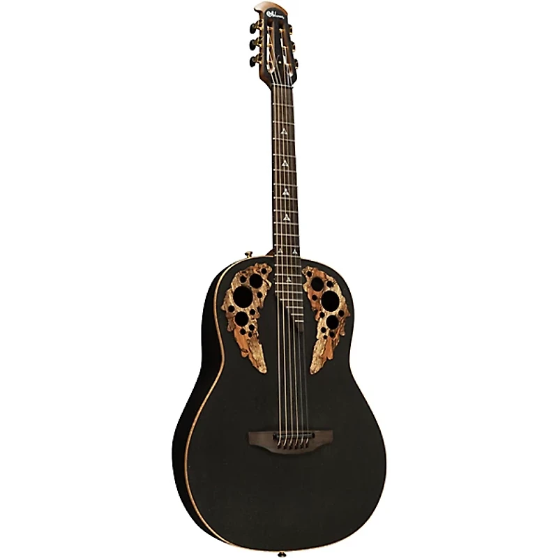 Ovation U581T-SPM-G Adamas Series Deep Contour Acoustic-Electric Guitar Black Satin Copper Metal Flake