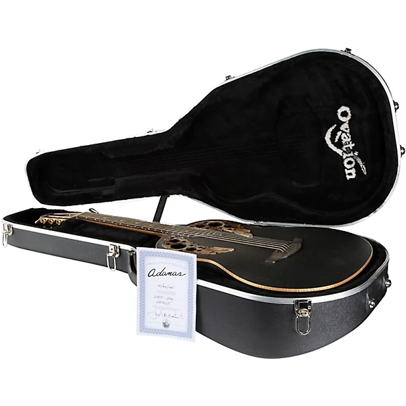 Ovation U581T-SPM-G Adamas Series Deep Contour Acoustic-Electric Guitar Black Satin Copper Metal Flake