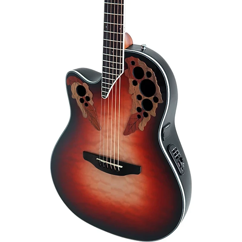 Ovation CE44LX-1R-G Celebrity Series Elite Plus Mid-Depth Left-Handed Acoustic-Electric Guitar Ruby Burst