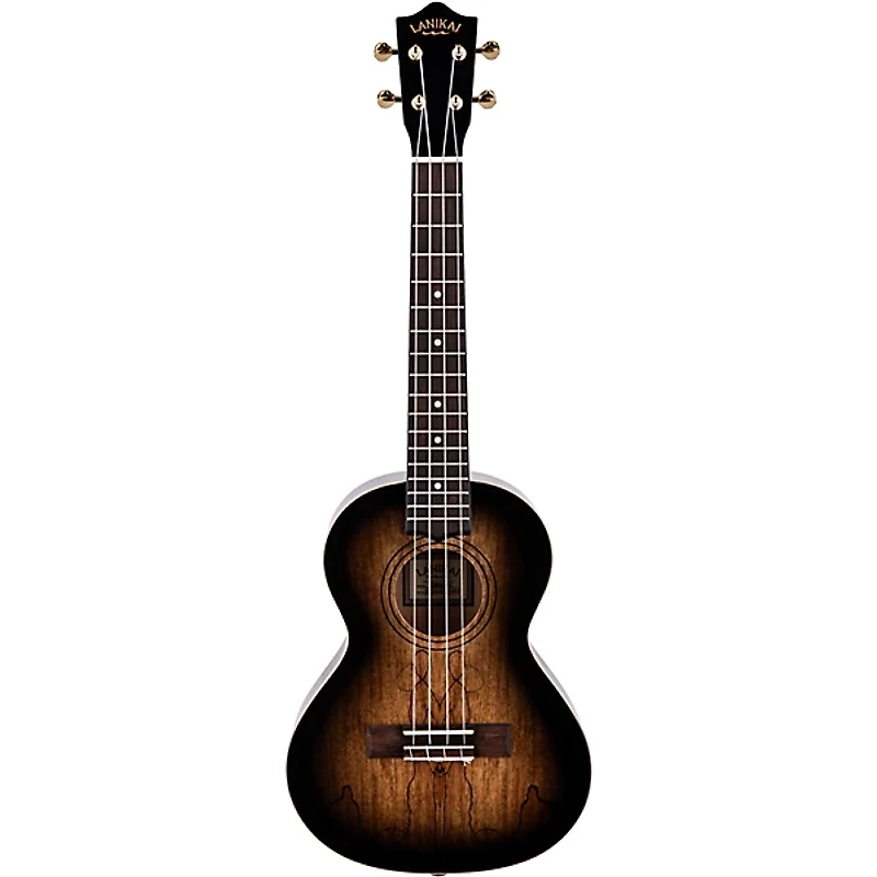 Lanikai Spalted Maple Tenor Ukulele Black Burst