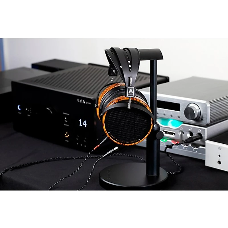 Audeze LCD-3 Leather-Free Headphones With Zebrano Wood Rings - Black/Brown