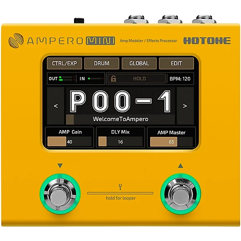 Hotone Effects Ampero Mini Amp Modeler & Effects Processor - Marigold