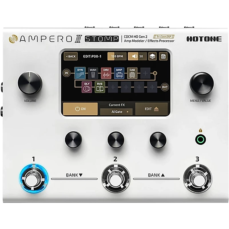 Hotone Audio Ampero II Stomp Amp Modeler & Effects Processor - White