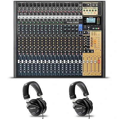 TASCAM Model 2400 24-Channel Multitrack Recorder and Mixer With 2 TH-300X Headphones