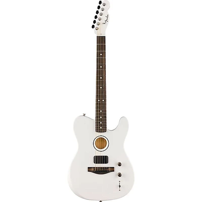 Fender FINNEAS Signature USA Limited-Edition Acoustasonic Telecaster Acoustic-Electric Guitar Arctic White