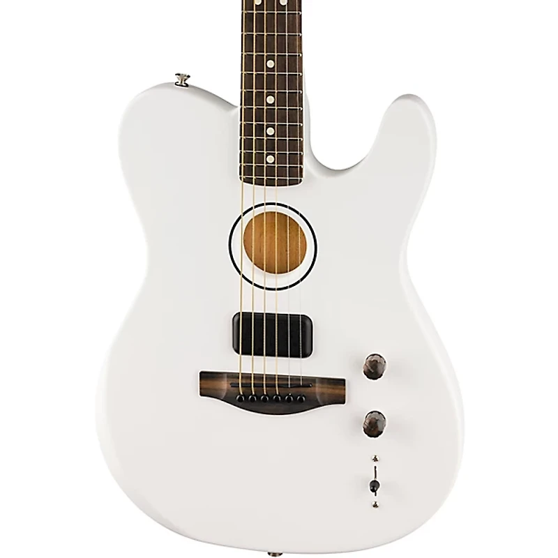 Fender FINNEAS Signature USA Limited-Edition Acoustasonic Telecaster Acoustic-Electric Guitar Arctic White