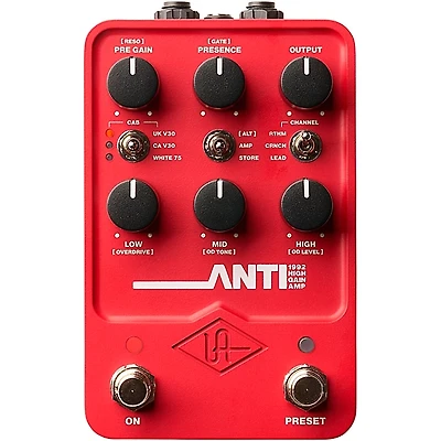 Universal Audio UAFX Anti 1992 High Gain Amp Effects Pedal - Red