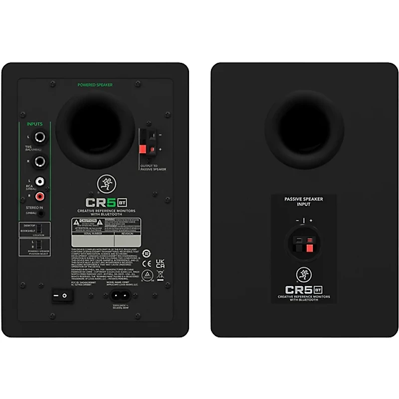 Mackie CR5BT 5.25" Powered Studio Monitors With Tone Control and Bluetooth (Pair)