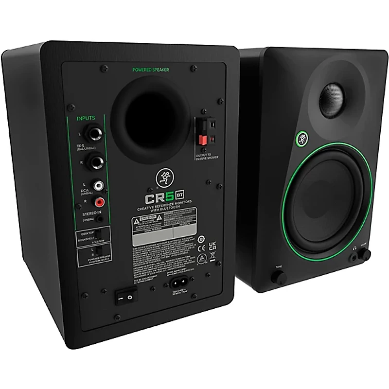 Mackie CR5BT 5.25" Powered Studio Monitors With Tone Control and Bluetooth (Pair)