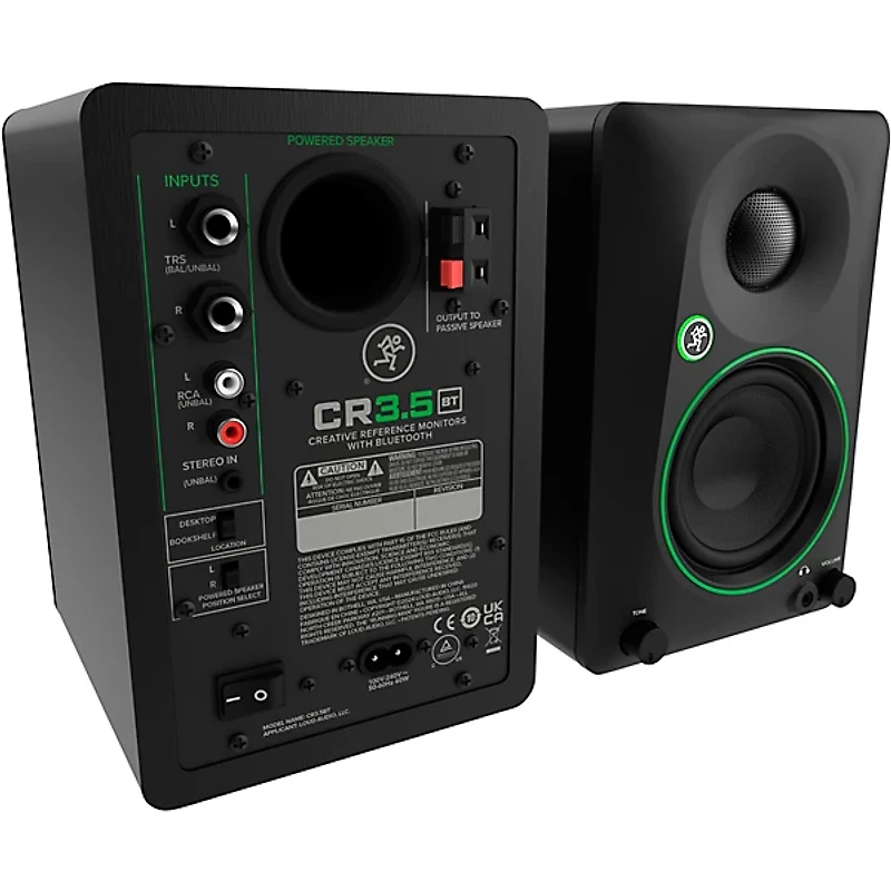 Mackie CR3.5BT 3.5" Powered Studio Monitors With Tone Control and Bluetooth (Pair)
