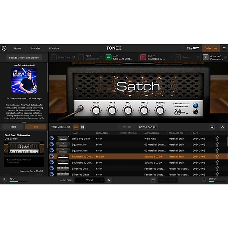 IK Multimedia TONEX Joe Satriani Amp Vault Plug-in