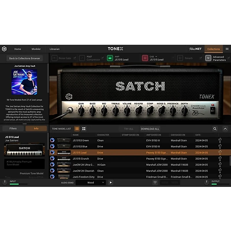 IK Multimedia TONEX Joe Satriani Amp Vault Plug-in