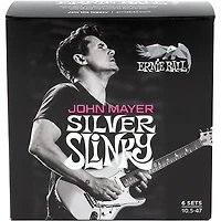 Ernie Ball John Mayer Silver Slinky Nickel Wound Electric Guitar Strings 6 Pack 10.5 - 47