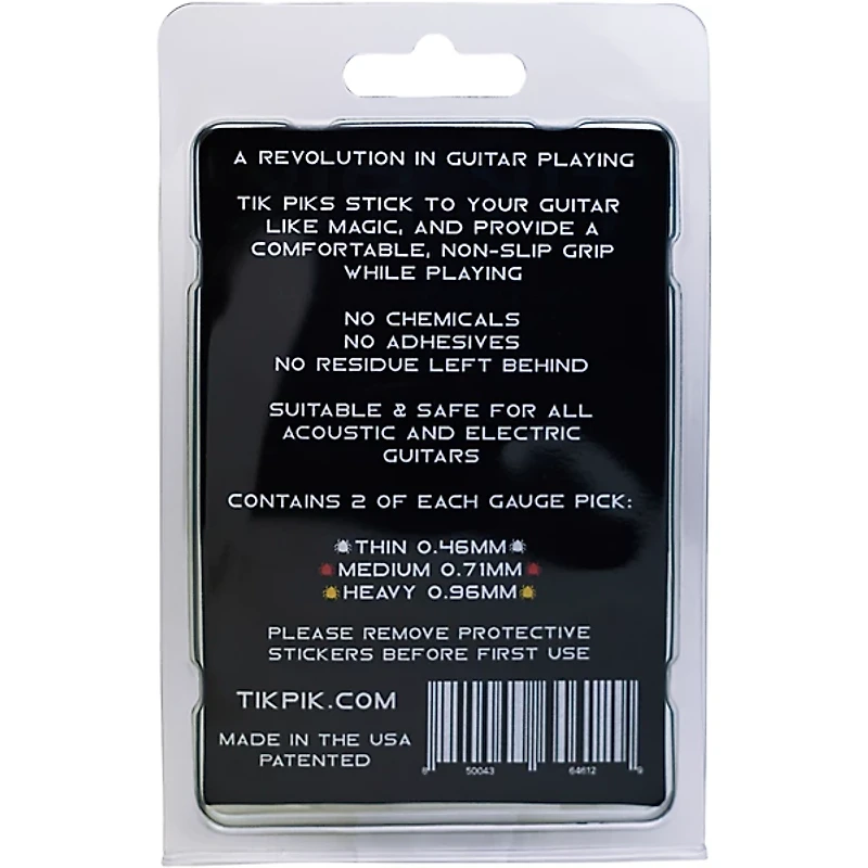 TIK PIK Celluloid Variety Guitar Picks 6 Pack