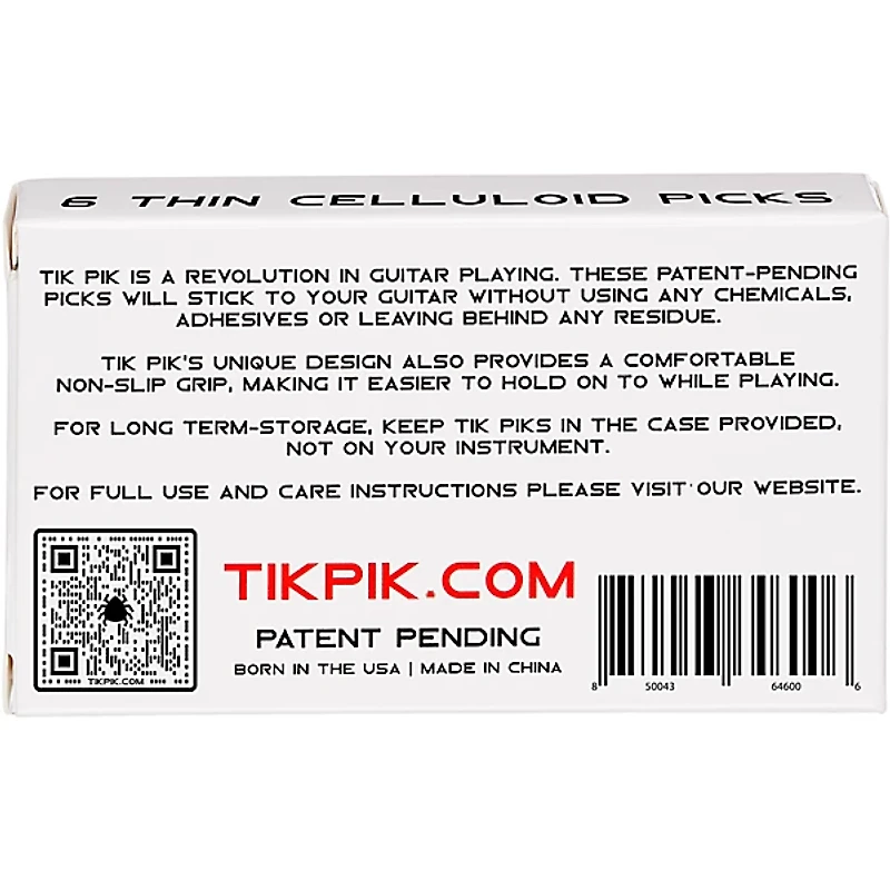 TIK PIK Celluloid Guitar Picks with Case