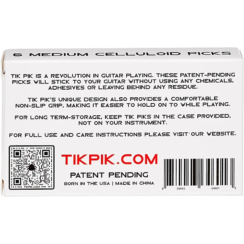 TIK PIK Celluloid Guitar Picks with Case