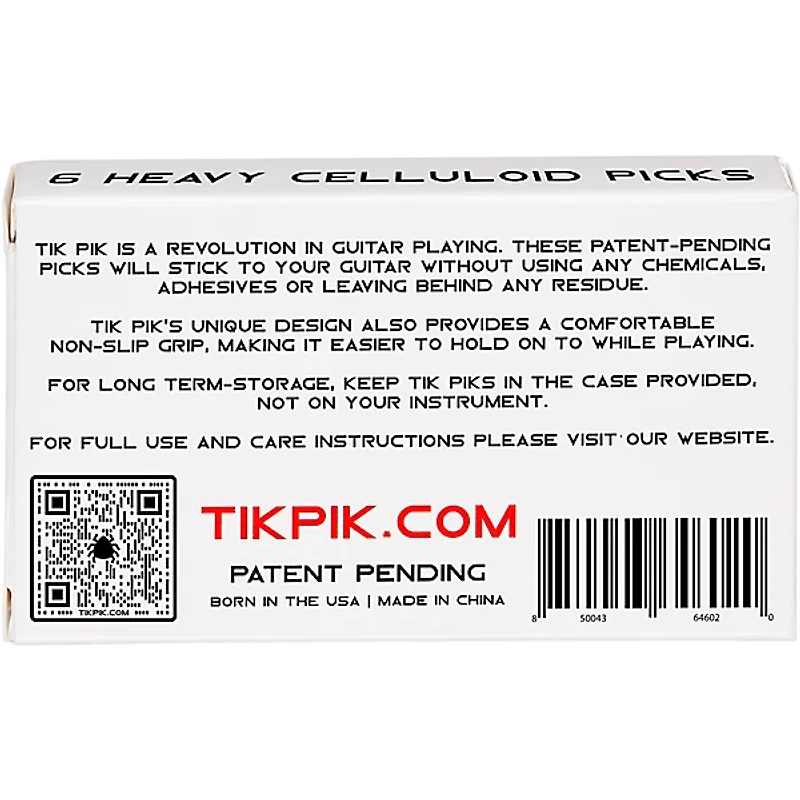 TIK PIK Celluloid Guitar Picks with Case