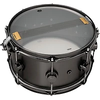 DW Collector's Series Satin Black Over Brass Snare Drum With Black Nickel Hardware