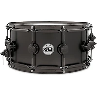 DW Collector's Series Satin Black Over Brass Snare Drum With Black Nickel Hardware